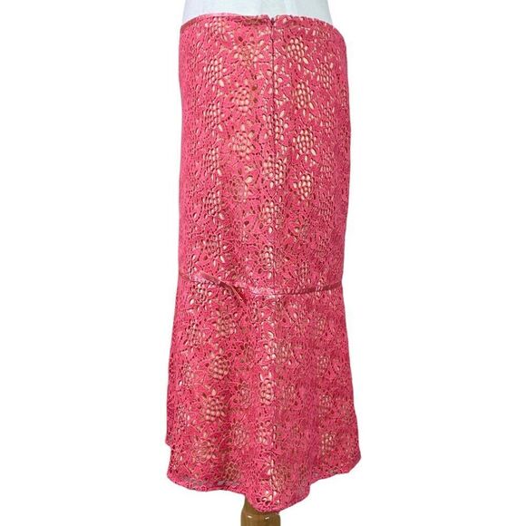Tibi Skirt Size 6 Pink Lace Overlay - Picture 3 of 5